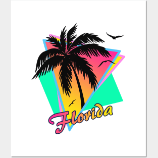 Florida Cool 80s Sunset Posters and Art